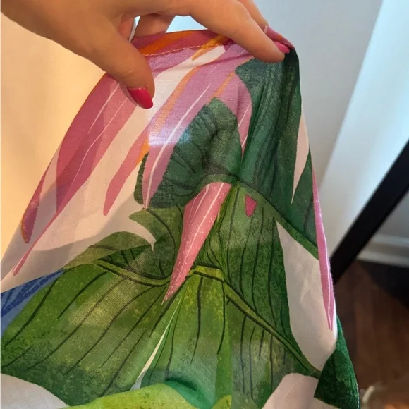 Colorful Tropical Print T-Shirt Dress / Blouse / Bathing Suit Cover Up - Picture 3 of 10